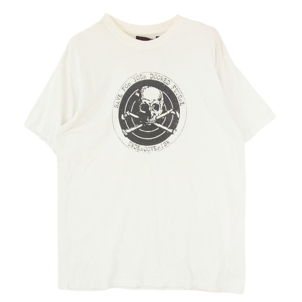 UNDERCOVER アンダーカバー 02AW Save For Your Doomed Future 魔女期 アーカイブ スカル 半袖 Tシャツ オフホワイト系 L【中古】