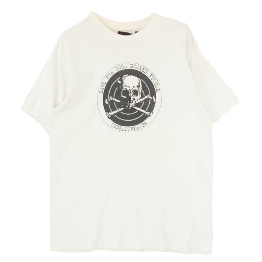 UNDERCOVER アンダーカバー 02AW Save For Your Doomed Future 魔女期 アーカイブ スカル 半袖 Tシャツ オフホワイト系 L【中古】