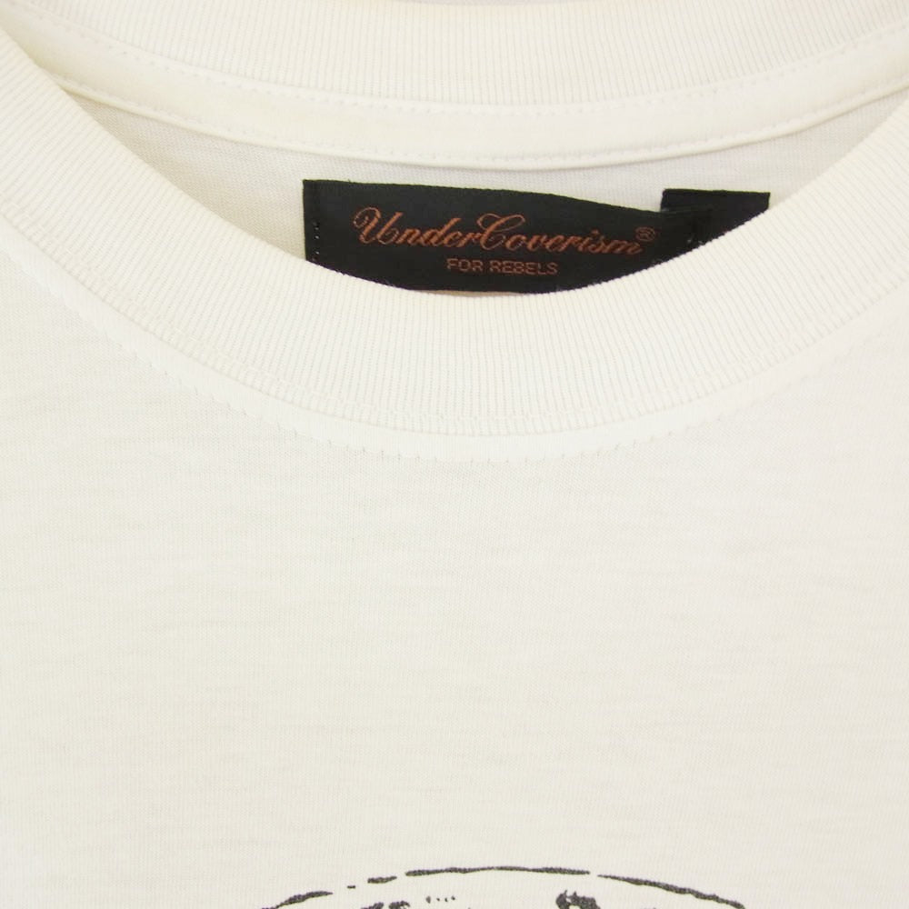 UNDERCOVER アンダーカバー 02AW Save For Your Doomed Future 魔女期 アーカイブ スカル 半袖 Tシャツ オフホワイト系 L【中古】