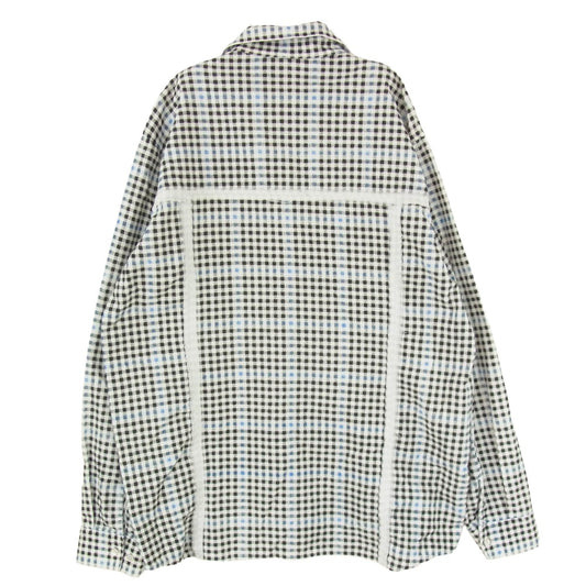 UNDERCOVER アンダーカバー FRAGMENT DESIGN フラグメントデザイン 03SS V804 SCAB期 スキャブ期 アーカイブ クラッシュ加工 長袖 チェック ネルシャツ ブラック系 L【中古】