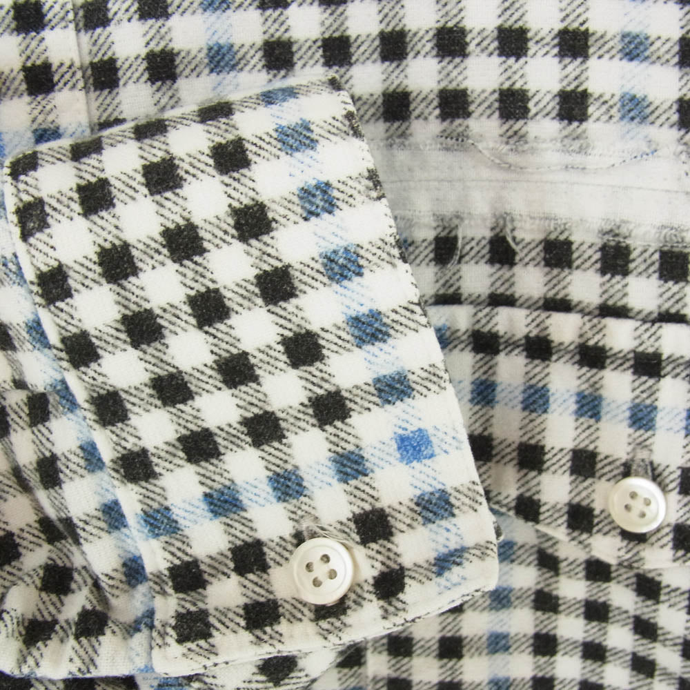 UNDERCOVER アンダーカバー FRAGMENT DESIGN フラグメントデザイン 03SS V804 SCAB期 スキャブ期 アーカイブ クラッシュ加工 長袖 チェック ネルシャツ ブラック系 L【中古】