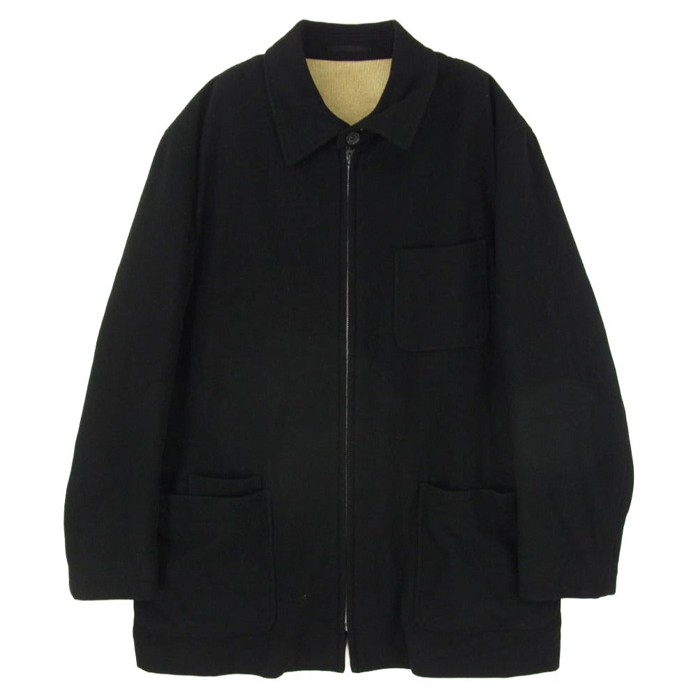 COMME des GARCONS HOMME コムデギャルソンオム HJ-040780 田中オム AD1997 90s ウール ジップ アップ ジャケット ブラック系 M【中古】