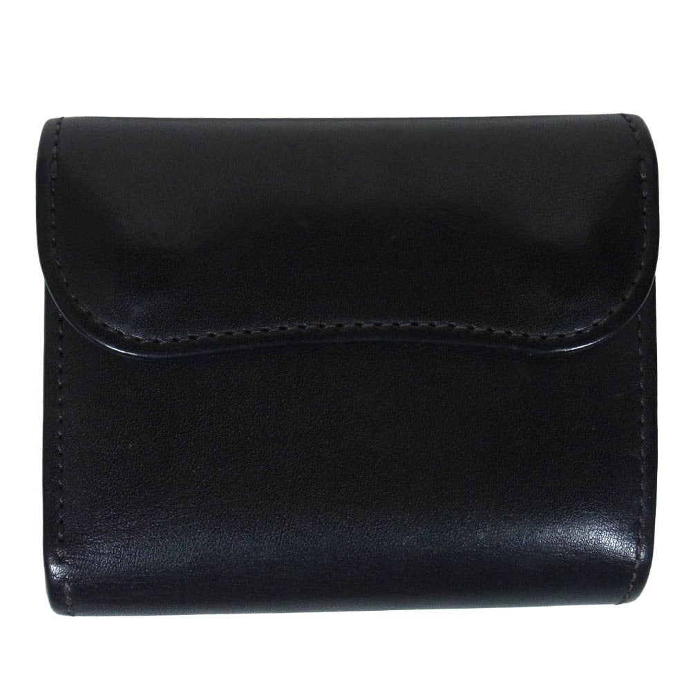 WILDSWANS ワイルドスワンズ ENO イーノ サドルプルアップ レザー 三つ折り コンパクト ウォレット 財布 ブラック系【中古】
