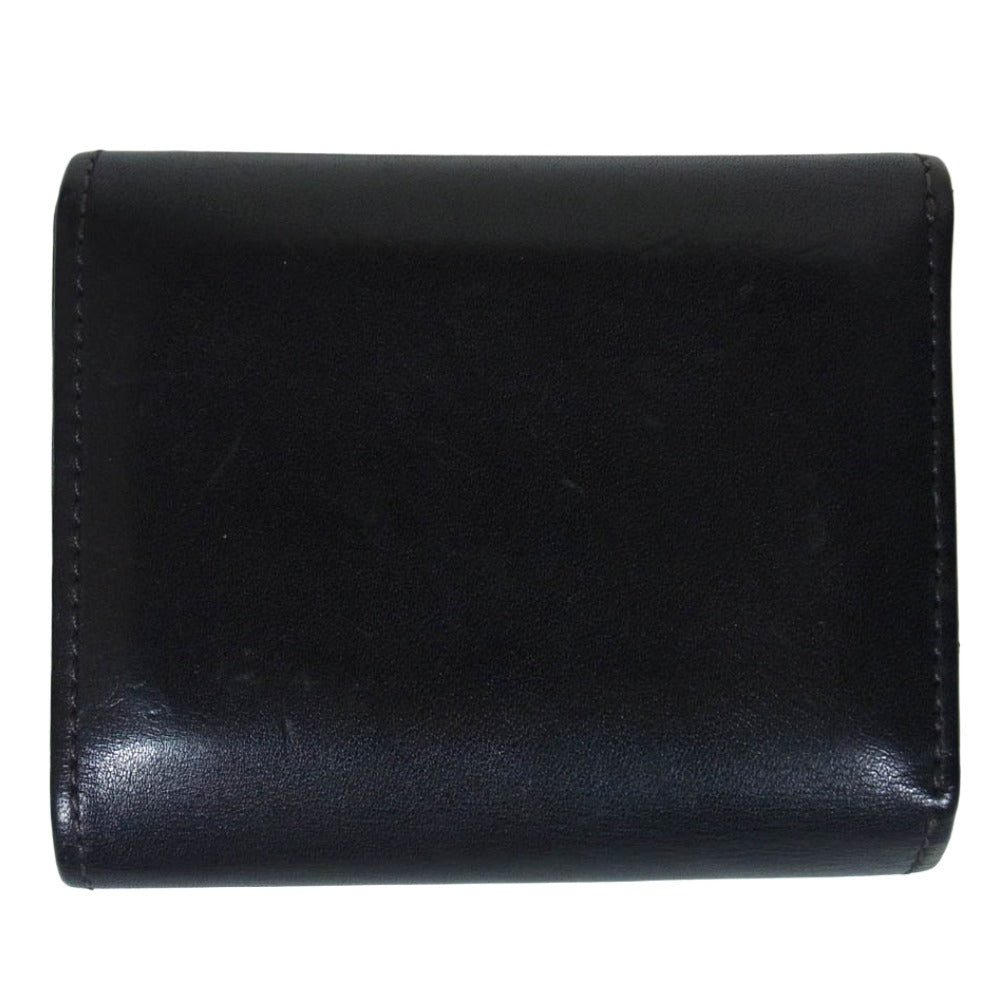 WILDSWANS ワイルドスワンズ ENO イーノ サドルプルアップ レザー 三つ折り コンパクト ウォレット 財布 ブラック系【中古】