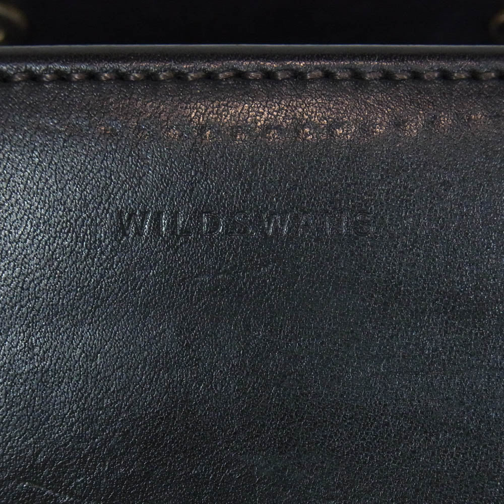 WILDSWANS ワイルドスワンズ ENO イーノ サドルプルアップ レザー 三つ折り コンパクト ウォレット 財布 ブラック系【中古】