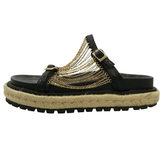 Sacai サカイ 24SS Chain Slide チェーン スライド サンダル ブラック系 38【中古】