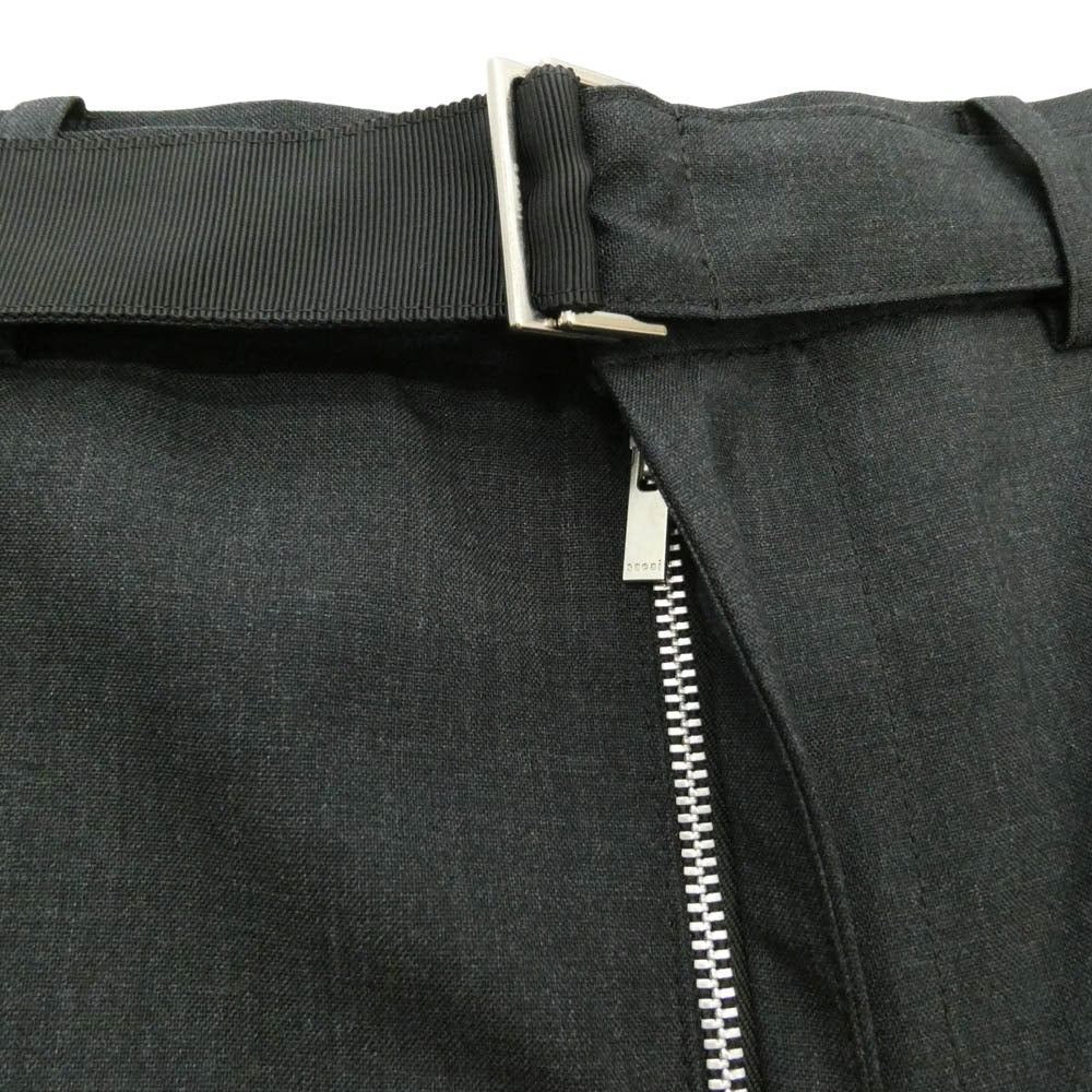 Sacai サカイ 25SS 25-08107 Cargo Suiting Pants カーゴ ス―チング スーツ ベルテッド パンツ グレー系 2【中古】