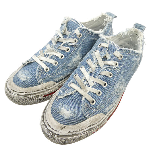 DIESEL ディーゼル Y02882 S ATHOS LOW USED加工 エス アトス デニム ローカット スニーカー インディゴブルー系 26.5cm【中古】