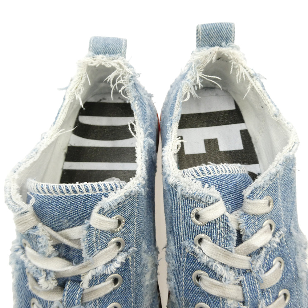 DIESEL ディーゼル Y02882 S ATHOS LOW USED加工 エス アトス デニム ローカット スニーカー インディゴブルー系 26.5cm【中古】