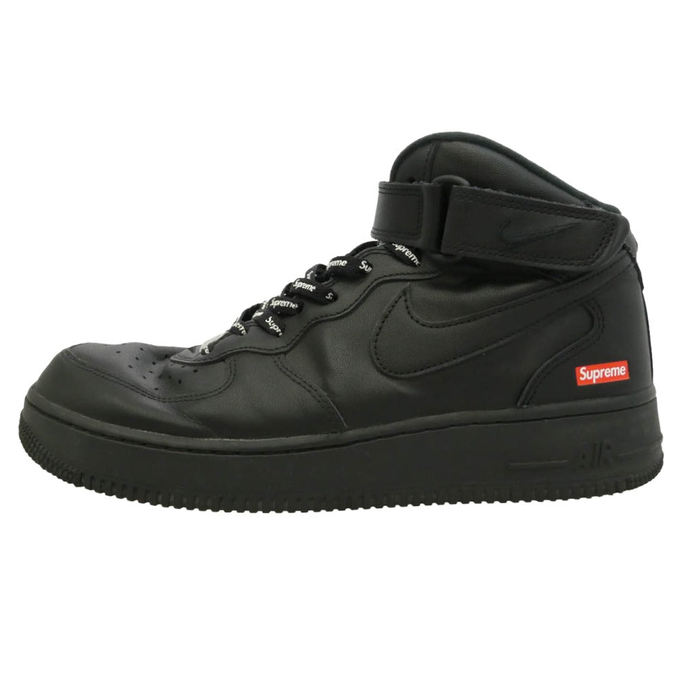 Supreme シュプリーム NIKE ナイキ 24AW FZ8784-001 × Nike Air Force 1 Mid Black ナイキ エアフォース1 ミッド ブラック ミドルカット スニーカー ブラック系 27cm【中古】