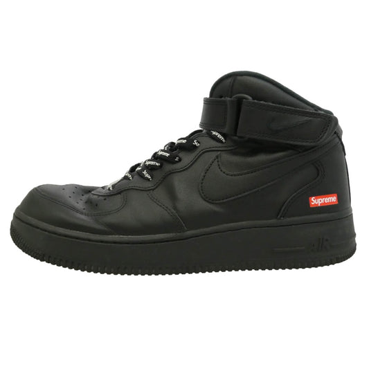 Supreme シュプリーム NIKE ナイキ 24AW FZ8784-001 × Nike Air Force 1 Mid Black ナイキ エアフォース1 ミッド ブラック ミドルカット スニーカー ブラック系 27cm【中古】