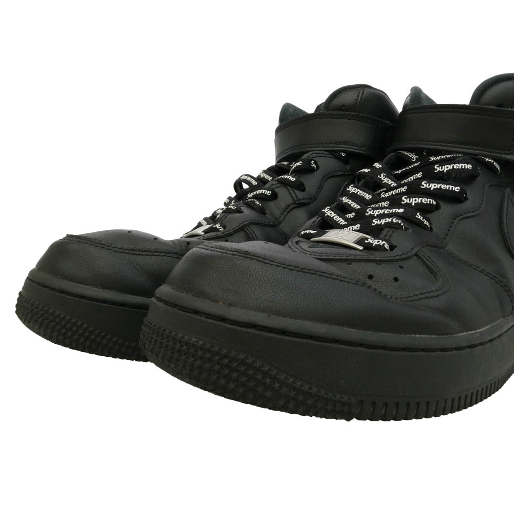 Supreme シュプリーム NIKE ナイキ 24AW FZ8784-001 × Nike Air Force 1 Mid Black ナイキ エアフォース1 ミッド ブラック ミドルカット スニーカー ブラック系 27cm【中古】