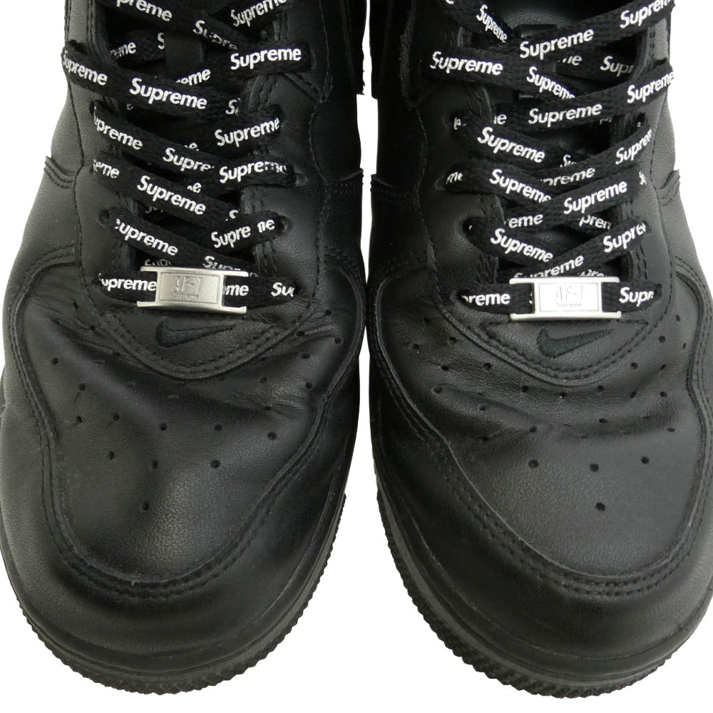 Supreme シュプリーム NIKE ナイキ 24AW FZ8784-001 × Nike Air Force 1 Mid Black ナイキ エアフォース1 ミッド ブラック ミドルカット スニーカー ブラック系 27cm【中古】