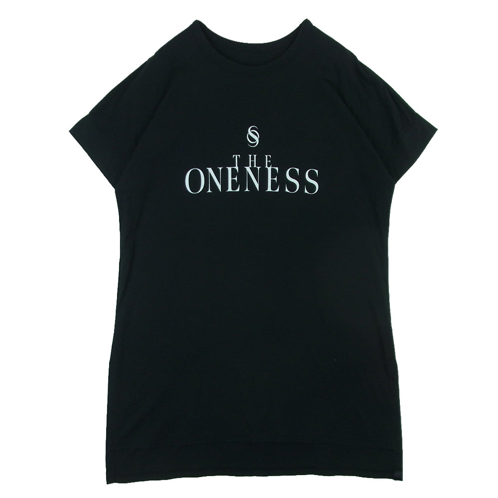 ザワンネス ロゴ プリント 半袖 Tシャツ コットン 日本製 ブラック系 M【中古】