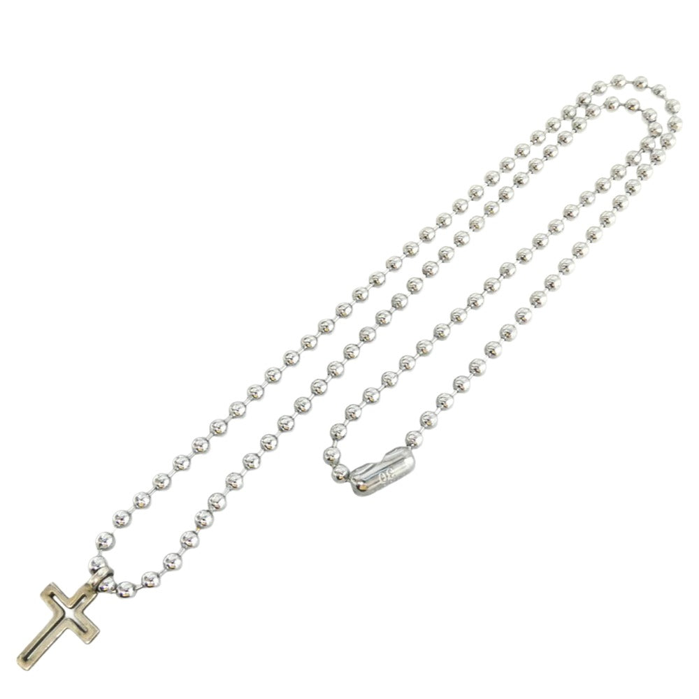 GODSIZE ゴッドサイズ TINY CROSS PENDANT タイニークロス ペンダント ボールチェーン ネックレス シルバー系【中古】