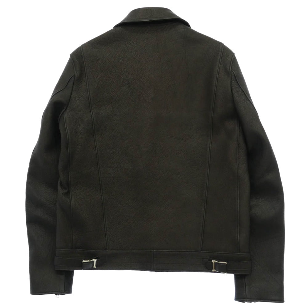 FINE CREEK LEATHERS ファインクリークレザー ACJK027 CLUBMAN DEER クラブマン ディアスキン レザー ライダースジャケット ブラウン系 38【極上美品】【中古】