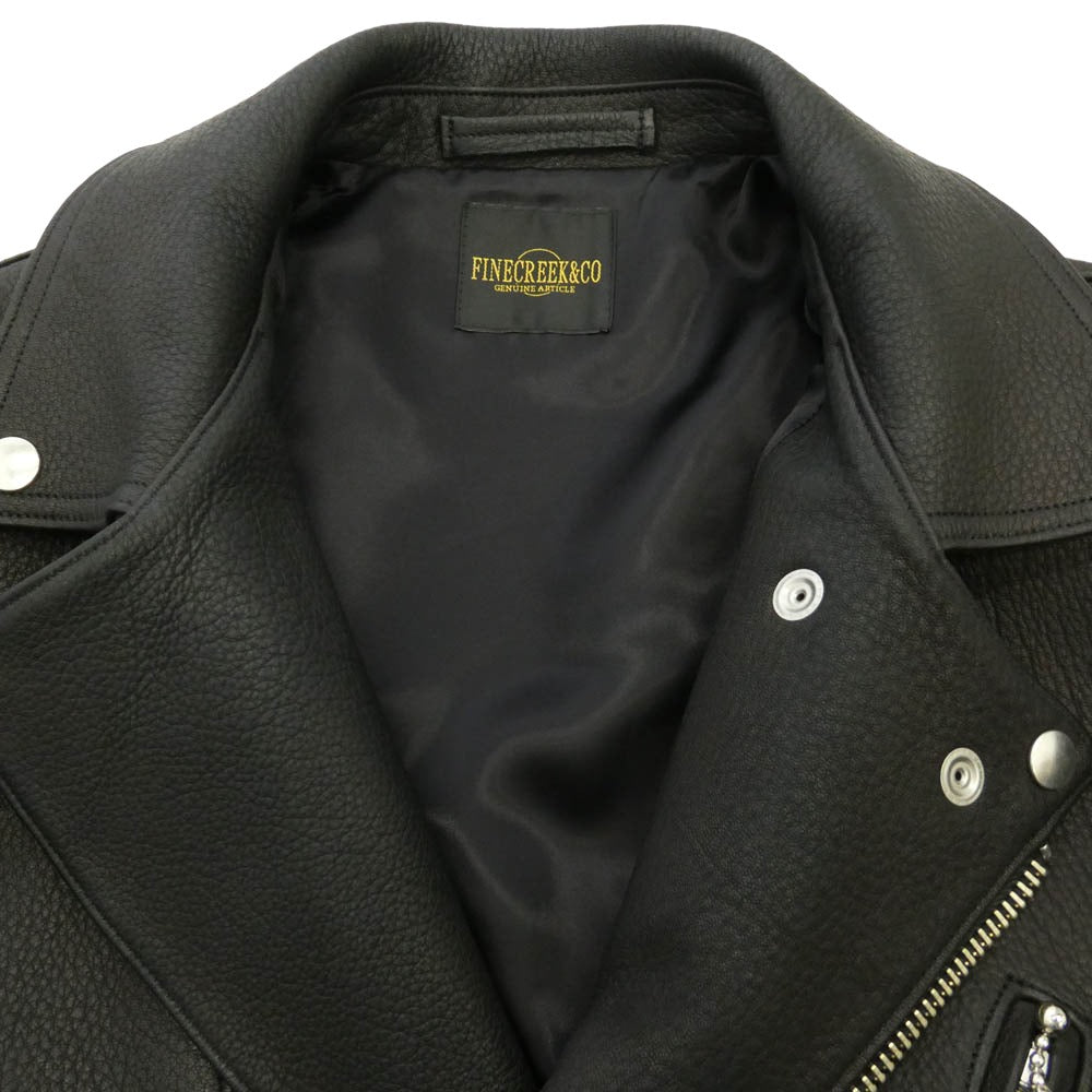 FINE CREEK LEATHERS ファインクリークレザー ACJK027 CLUBMAN DEER クラブマン ディアスキン レザー ライダースジャケット ブラウン系 38【極上美品】【中古】