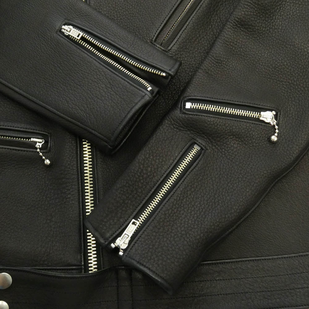 FINE CREEK LEATHERS ファインクリークレザー ACJK027 CLUBMAN DEER クラブマン ディアスキン レザー ライダースジャケット ブラウン系 38【極上美品】【中古】