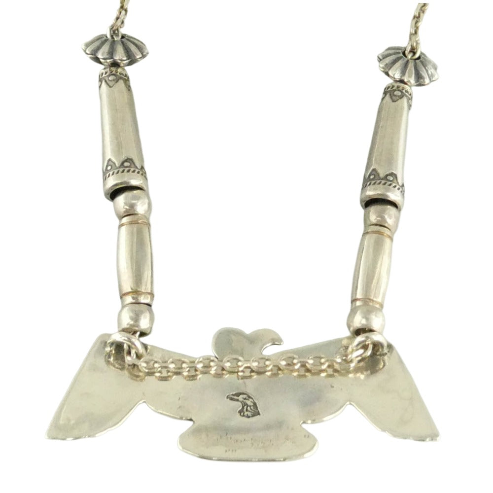 LARRY SMITH ラリースミス NL-0097 ギャランティ付属 FLYING THUNDERBIRD PENDANT ターコイズ フライング サンダーバード ネックレス シルバー系【中古】