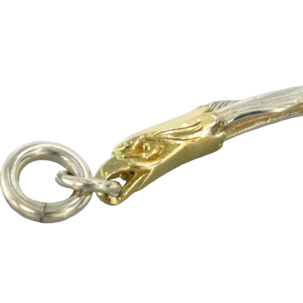 LARRY SMITH ラリースミス EFNL-0047 ギャランティ付属 18K EAGLE HEAD KAZEKIRI FEATHER 18Kイーグルヘッド カゼキリ フェザー ペンダントトップ Lサイズ シルバー系 ゴールド系【中古】
