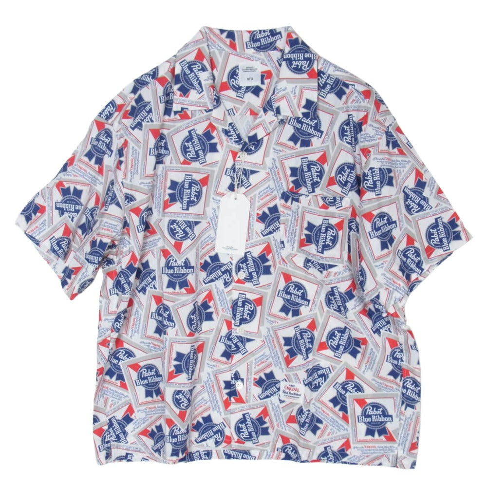 BEDWIN & THE HEARTBREAKERS ベドウィンアンドザハートブレイカーズ 25SS 25SB1748 Pabst Ex. S/S OPEN COLLAR SHIRT COLIN 総柄 レーヨン オープンカラー 半袖 アロハシャツ MIX 2【新古品】【未使用】【中古】