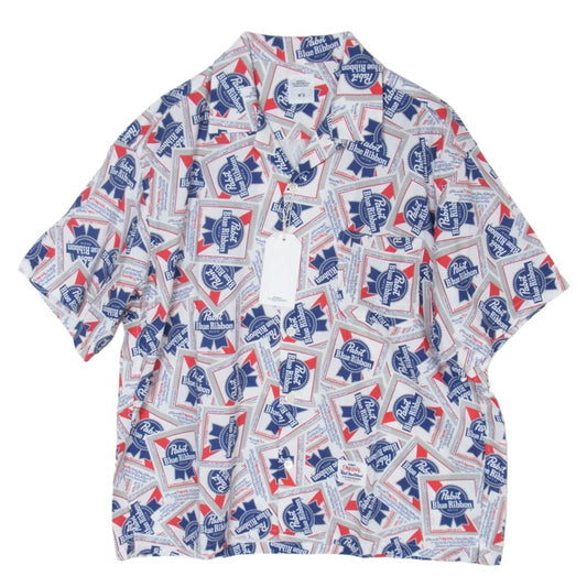 BEDWIN & THE HEARTBREAKERS ベドウィンアンドザハートブレイカーズ 25SS 25SB1748 Pabst Ex. S/S OPEN COLLAR SHIRT COLIN 総柄 レーヨン オープンカラー 半袖 アロハシャツ MIX 2【新古品】【未使用】【中古】