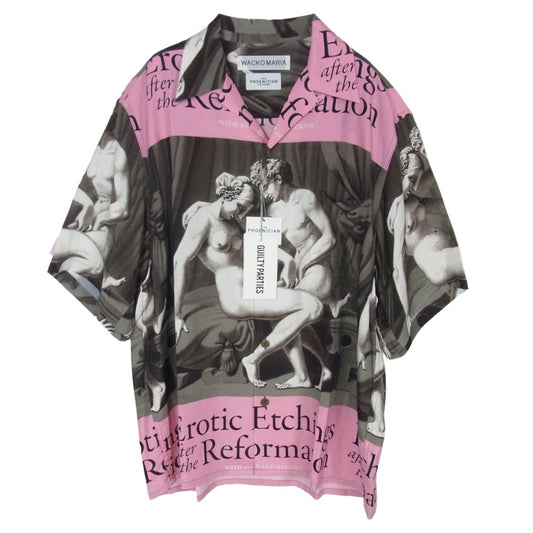 WACKO MARIA ワコマリア 26SS TPS-WM-HI04 T.P.S. S/S HAWAIIAN SHIRT TYPE-4 ハワイアン アロハ 開襟 オープンカラー 半袖 シャツ ピンク系 M【新古品】【未使用】【中古】