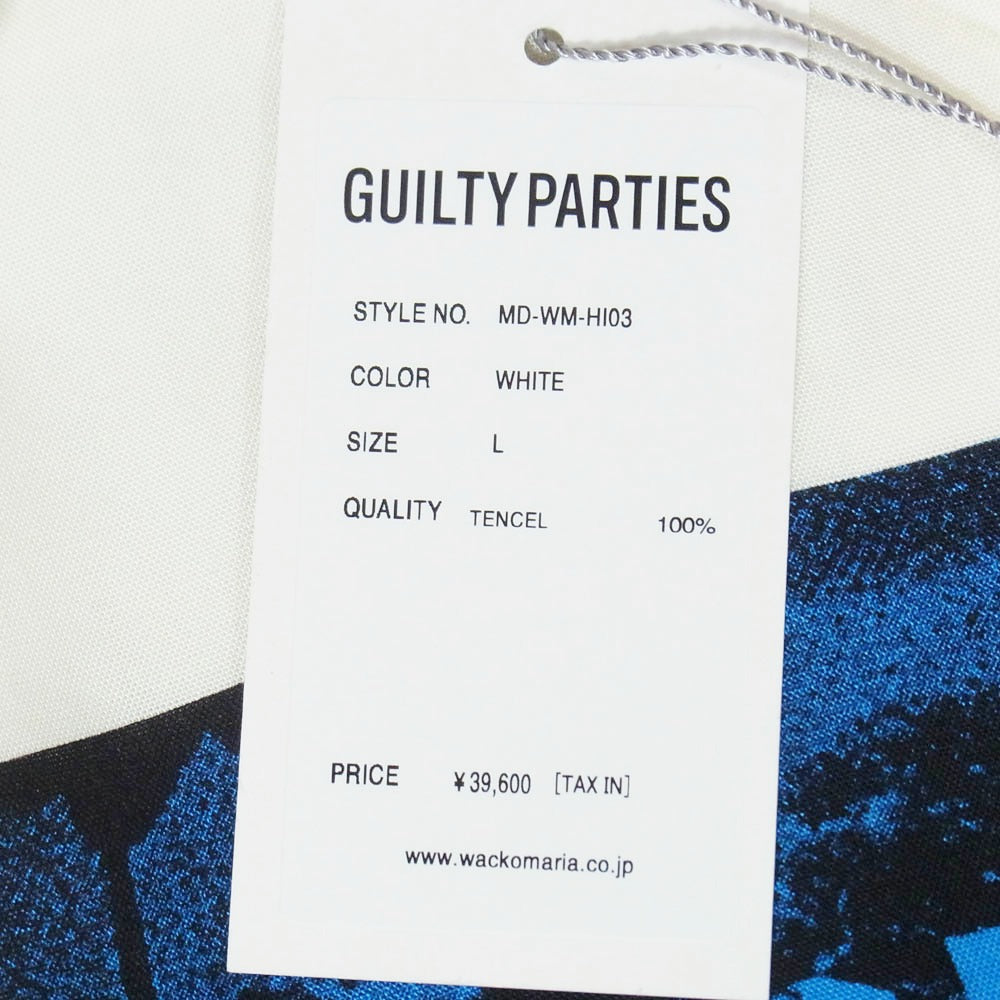 WACKO MARIA ワコマリア 26SS MD-WM-HI03 MULHOLLAND DRIVE S/S HAWAIIAN SHIRT TYPE-3 マルホランド・ドライブ ハワイアン アロハ 開襟 オープンカラー 半袖シャツ ホワイト系 L【新古品】【未使用】【中古】