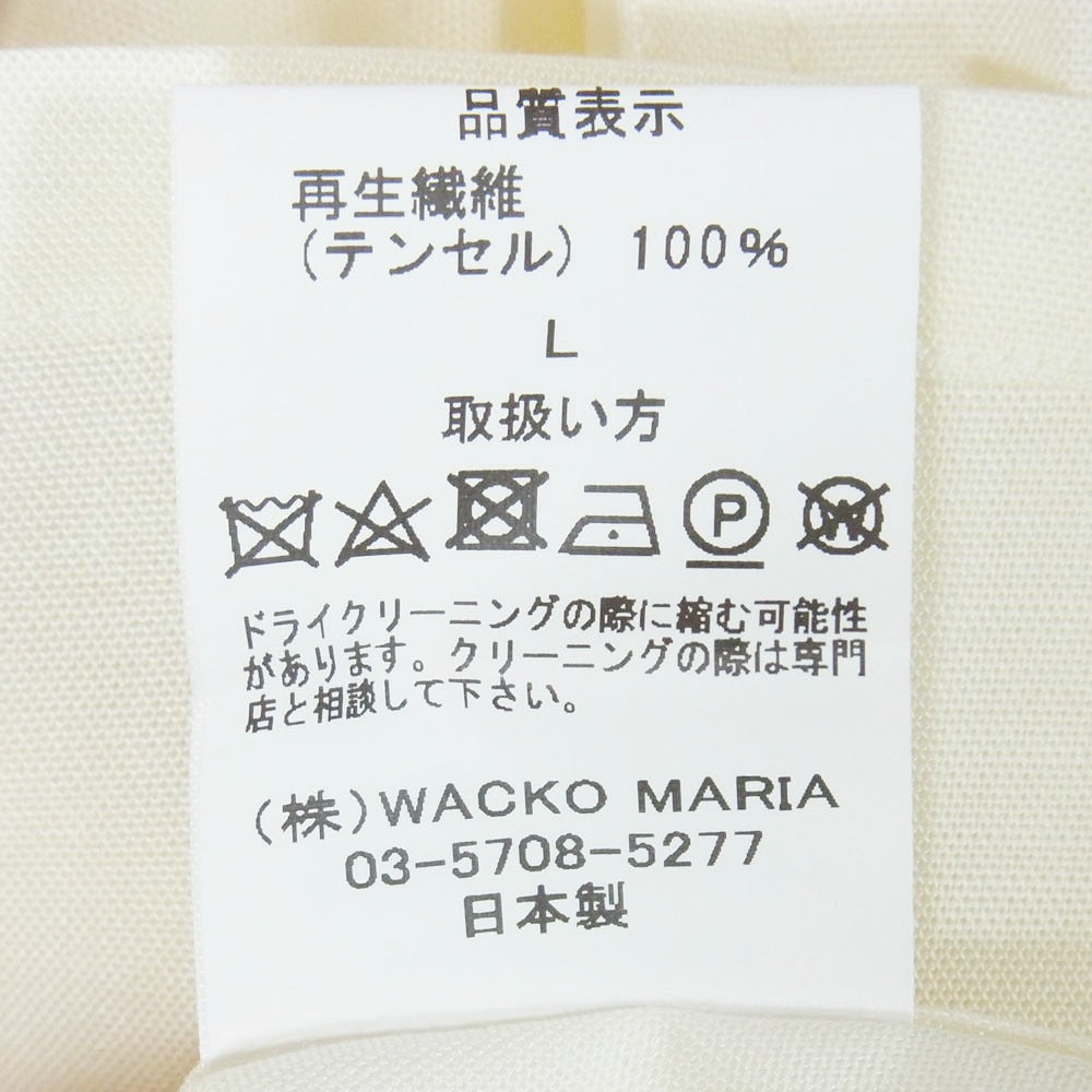 WACKO MARIA ワコマリア 26SS MD-WM-HI03 MULHOLLAND DRIVE S/S HAWAIIAN SHIRT TYPE-3 マルホランド・ドライブ ハワイアン アロハ 開襟 オープンカラー 半袖シャツ ホワイト系 L【新古品】【未使用】【中古】