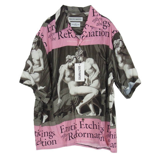 WACKO MARIA ワコマリア 26SS TPS-WM-HI04 T.P.S. S/S HAWAIIAN SHIRT TYPE-4 ハワイアン アロハ 開襟 オープンカラー 半袖 シャツ ピンク系 L【新古品】【未使用】【中古】