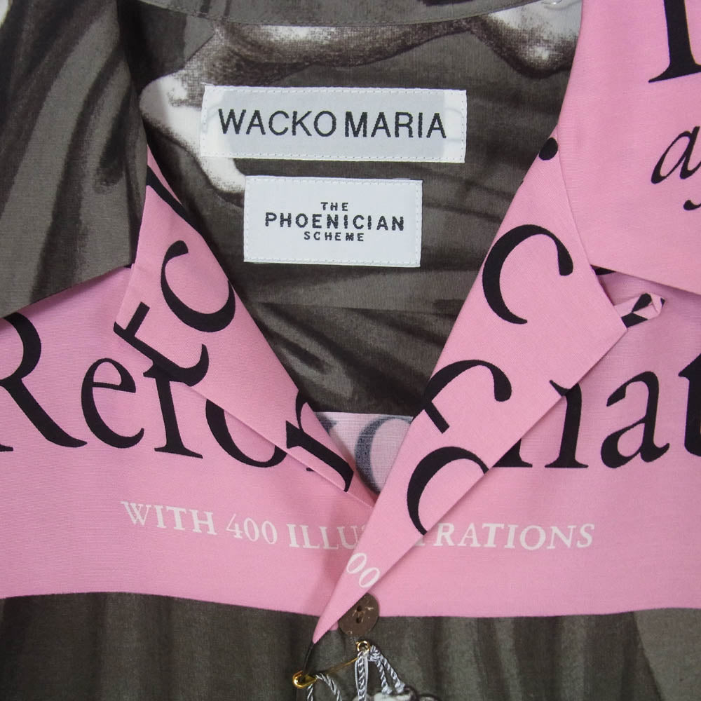 WACKO MARIA ワコマリア 26SS TPS-WM-HI04 T.P.S. S/S HAWAIIAN SHIRT TYPE-4 ハワイアン アロハ 開襟 オープンカラー 半袖 シャツ ピンク系 L【新古品】【未使用】【中古】