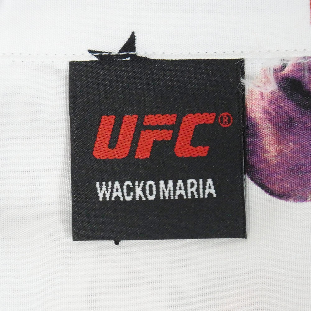WACKO MARIA ワコマリア 26SS UFC-WM-HI01 x UFC ユーエフシー S/S HAWAIIAN SHIRT TYPE-1 ハワイアン アロハ 開襟 オープンカラー 半袖 シャツ ホワイト系 S【新古品】【未使用】【中古】