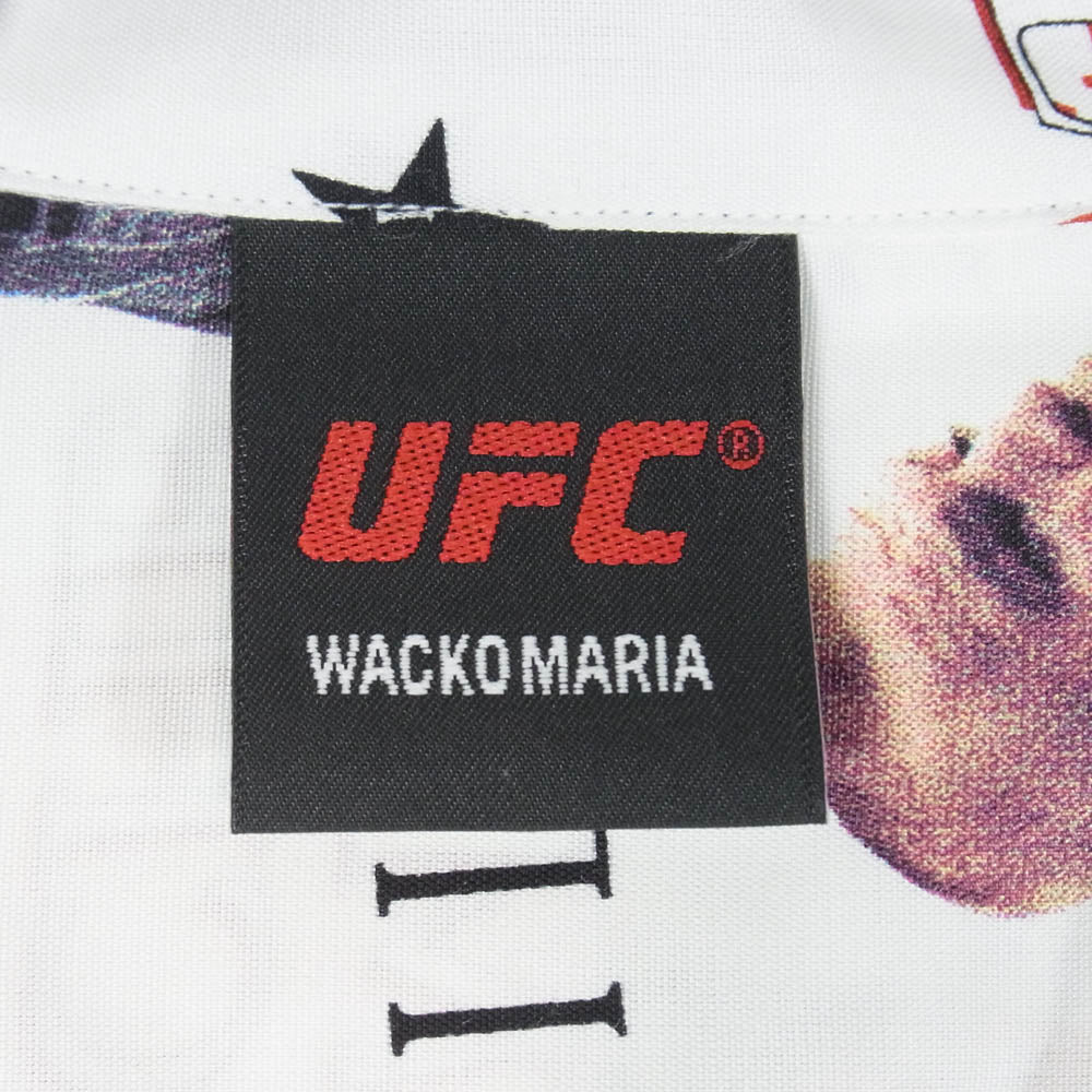 WACKO MARIA ワコマリア 26SS UFC-WM-HI01 x UFC ユーエフシー S/S HAWAIIAN SHIRT TYPE-1 ハワイアン アロハ 開襟 オープンカラー 半袖 シャツ ホワイト系 M【新古品】【未使用】【中古】