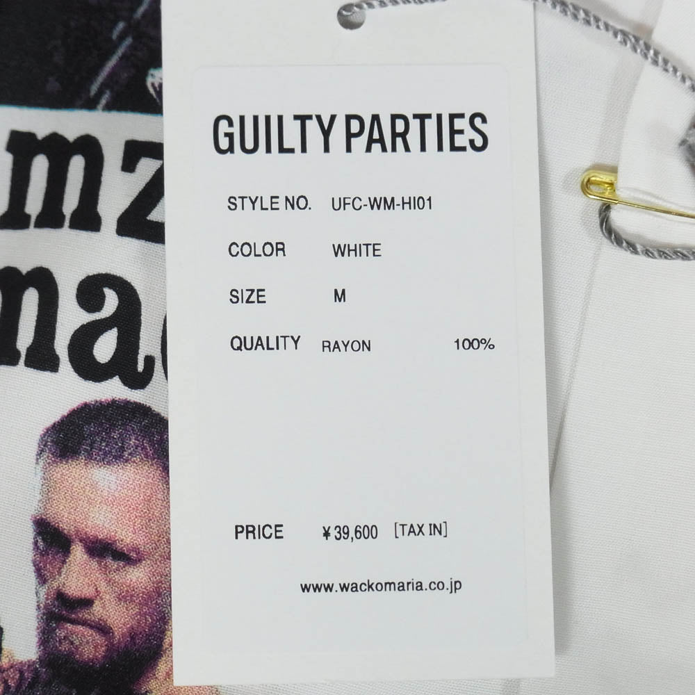 WACKO MARIA ワコマリア 26SS UFC-WM-HI01 x UFC ユーエフシー S/S HAWAIIAN SHIRT TYPE-1 ハワイアン アロハ 開襟 オープンカラー 半袖 シャツ ホワイト系 M【新古品】【未使用】【中古】