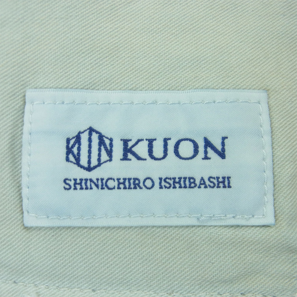 KUON クオン 116PT016000 Sashiko Mended Denim Trousers 刺し子 パッチワーク ステッチデザイン デニム パンツ ジーンズ インディゴブルー系 72 S【極上美品】【中古】