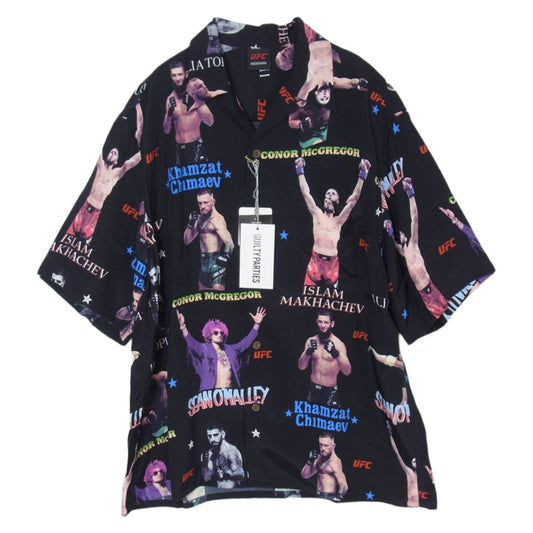 WACKO MARIA ワコマリア 26SS UFC-WM-HI01 x UFC ユーエフシー S/S HAWAIIAN SHIRT TYPE-1 ハワイアン アロハ 開襟 オープンカラー 半袖 シャツ BLACK M ブラック系 M【新古品】【未使用】【中古】