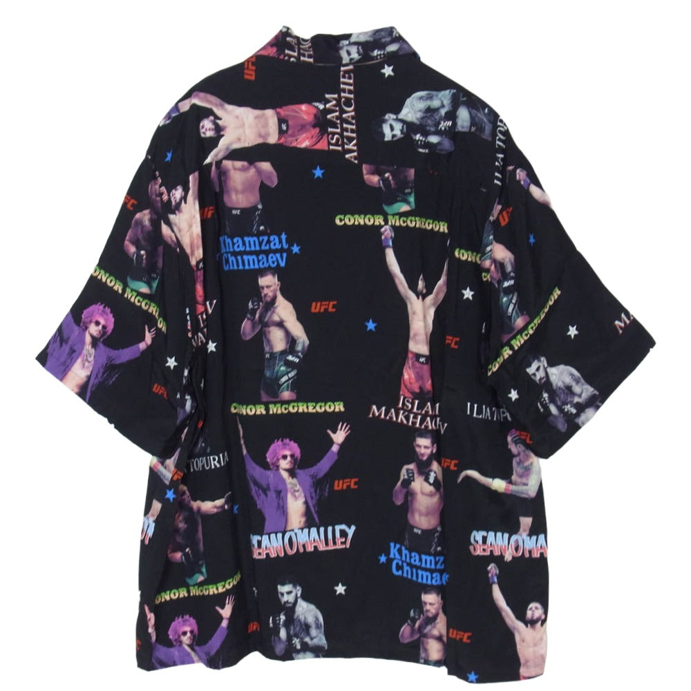 WACKO MARIA ワコマリア 26SS UFC-WM-HI01 x UFC ユーエフシー S/S HAWAIIAN SHIRT TYPE-1 ハワイアン アロハ 開襟 オープンカラー 半袖 シャツ BLACK M ブラック系 M【新古品】【未使用】【中古】