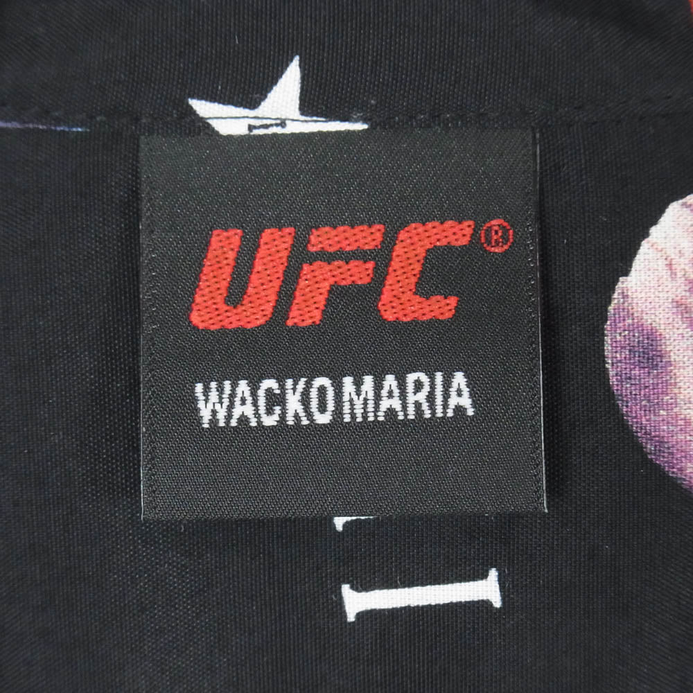 WACKO MARIA ワコマリア 26SS UFC-WM-HI01 x UFC ユーエフシー S/S HAWAIIAN SHIRT TYPE-1 ハワイアン アロハ 開襟 オープンカラー 半袖 シャツ BLACK M ブラック系 M【新古品】【未使用】【中古】