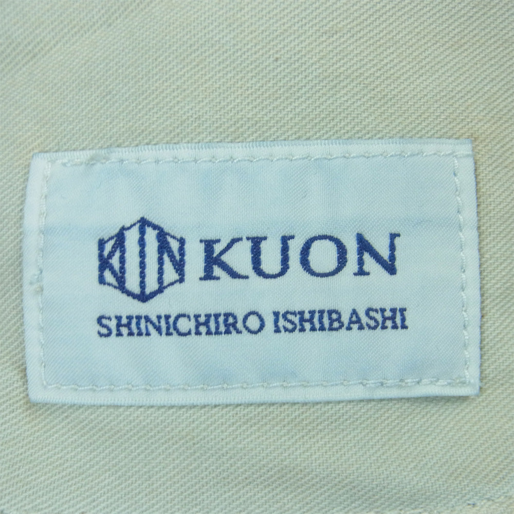 KUON クオン 116PT016000 Sashiko Mended Denim Trousers 刺し子 パッチワーク ステッチデザイン デニム パンツ ジーンズ インディゴブルー系 72 XL【極上美品】【中古】