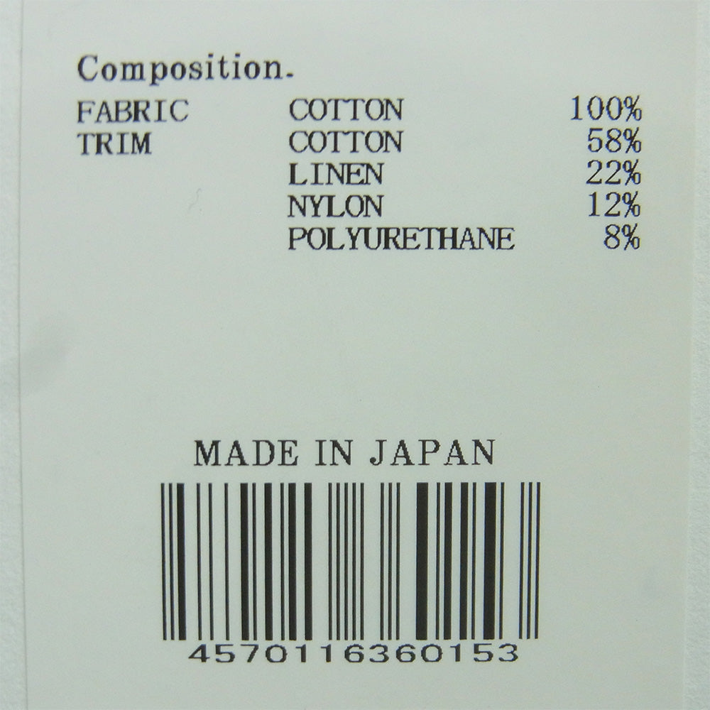 KUON クオン 116PT016000 Sashiko Mended Denim Trousers 刺し子 パッチワーク ステッチデザイン デニム パンツ ジーンズ インディゴブルー系 72 L【極上美品】【中古】
