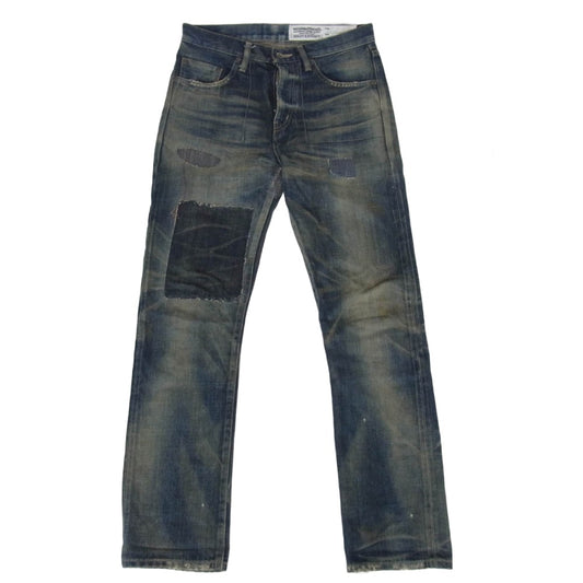NEIGHBORHOOD ネイバーフッド 15AW 152DCNH-PTM21 QUIET. SAVAGE. DP MID 14OZ-PT ダメージ加工 クワイエット サベージ ミッド デニム パンツ インディゴブルー系 S【中古】
