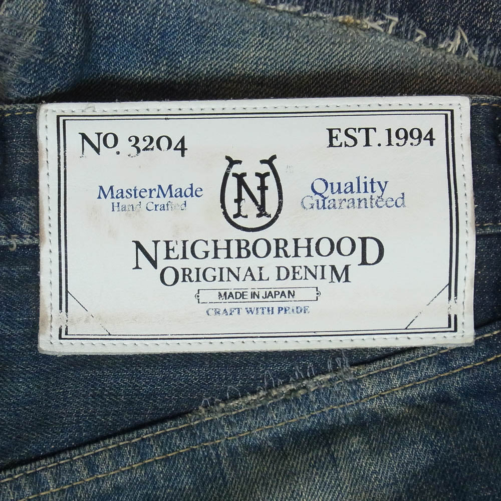NEIGHBORHOOD ネイバーフッド 15AW 152DCNH-PTM21 QUIET. SAVAGE. DP MID 14OZ-PT ダメージ加工 クワイエット サベージ ミッド デニム パンツ インディゴブルー系 S【中古】
