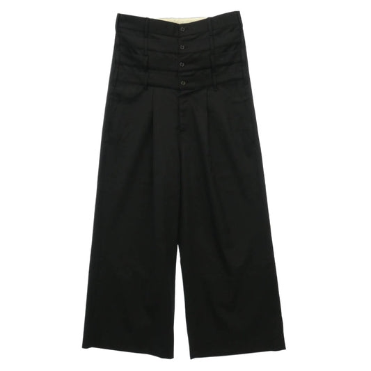 スリーパラディ 4 WAIST TAILORED TROUSERS ウールギャバジン フォーウエスト テーラード トラウザーズ スラックス パンツ ブラック系 34【極上美品】【中古】