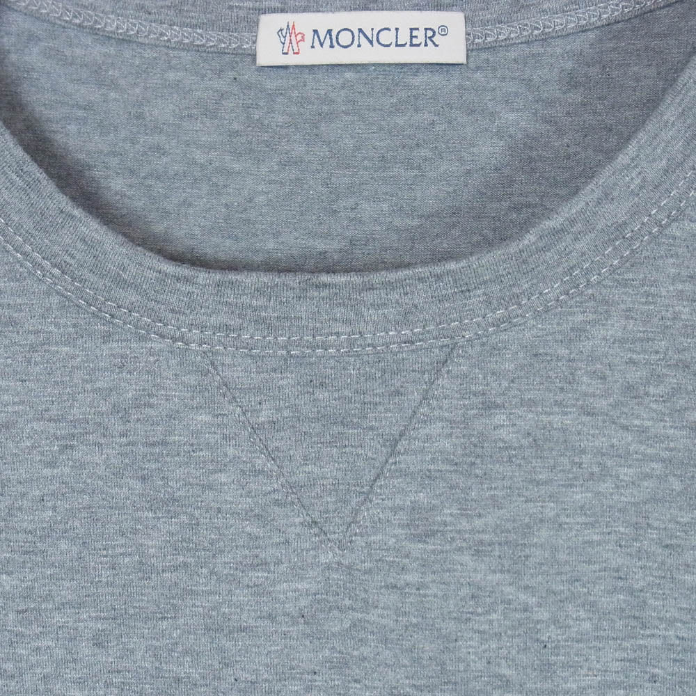 MONCLER モンクレール D20918032500 8390Υ MAGLIA ダブルロゴワッペン 半袖 Tシャツ グレー系 M【中古】