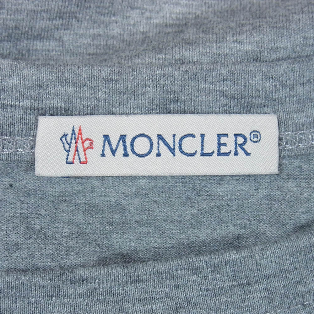 MONCLER モンクレール D20918032500 8390Υ MAGLIA ダブルロゴワッペン 半袖 Tシャツ グレー系 M【中古】