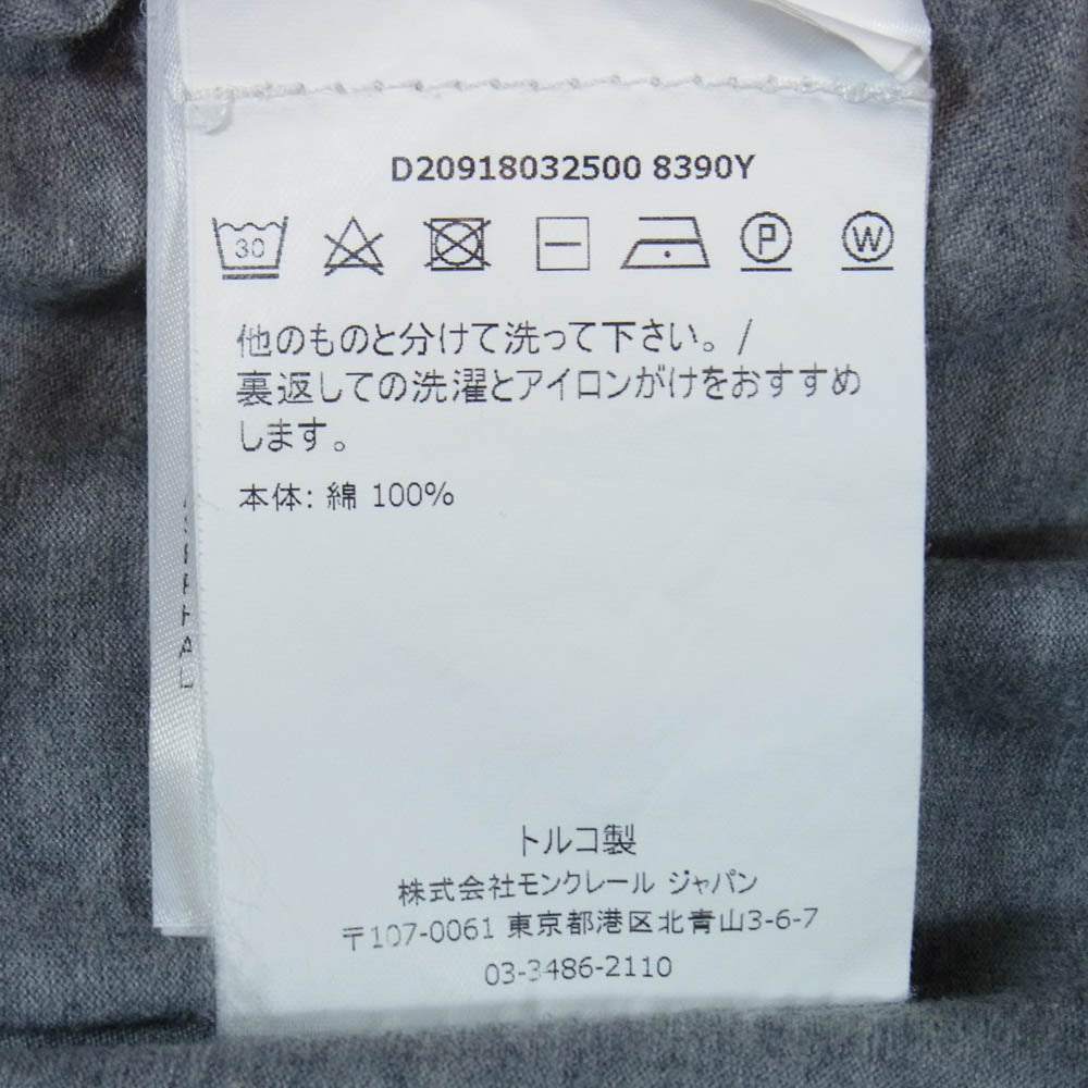 MONCLER モンクレール D20918032500 8390Υ MAGLIA ダブルロゴワッペン 半袖 Tシャツ グレー系 M【中古】
