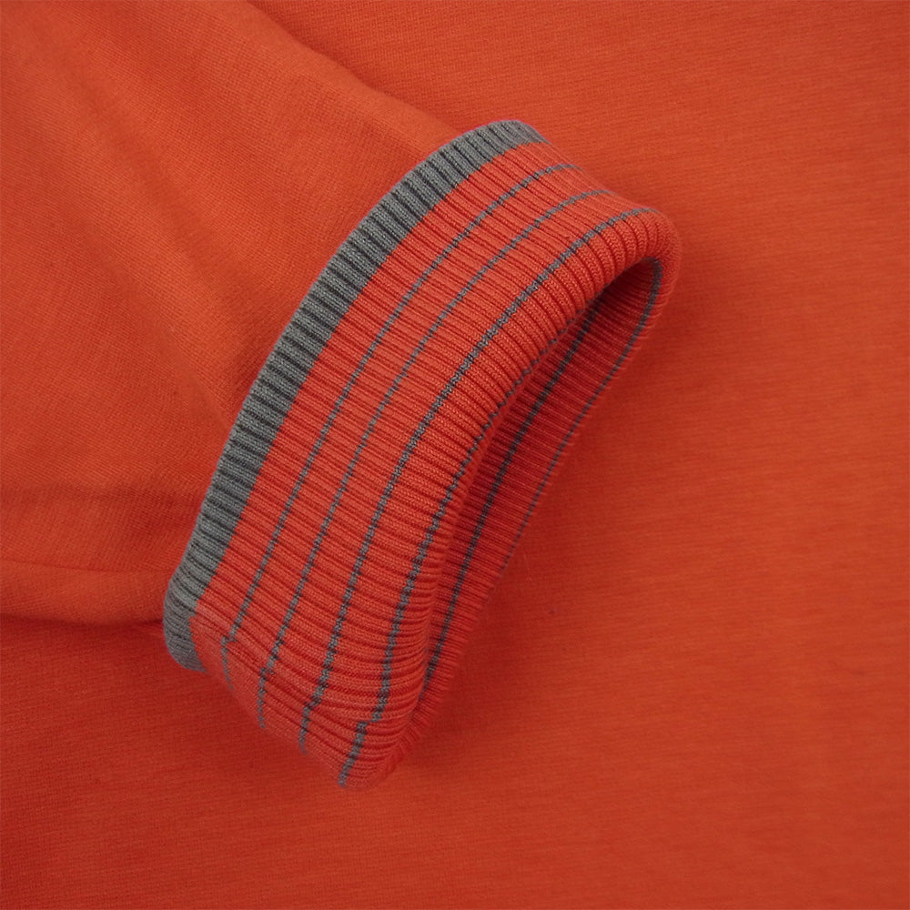 バーニヴァーノ ラインストーン ロゴ ワッペン 刺繍 長袖 Tシャツ カットソー オレンジ系 レッド系 L【中古】