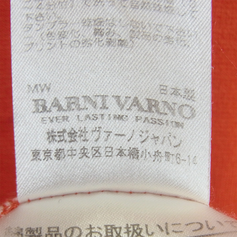 バーニヴァーノ ラインストーン ロゴ ワッペン 刺繍 長袖 Tシャツ カットソー オレンジ系 レッド系 L【中古】