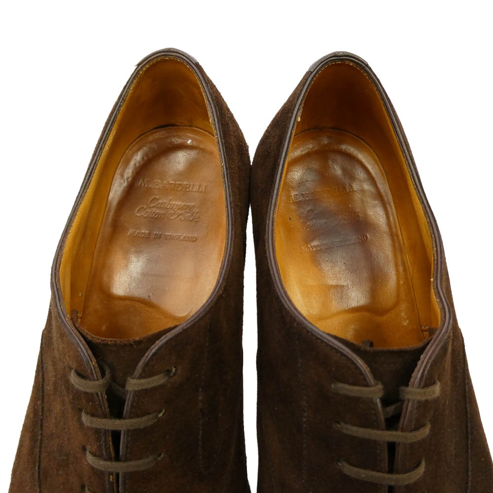 EDWARD GREEN エドワードグリーン M.BARDELLI別注 808 スエード CHELSEA チェルシー ストレートチップ シューズ ダークブラウン系 8【中古】