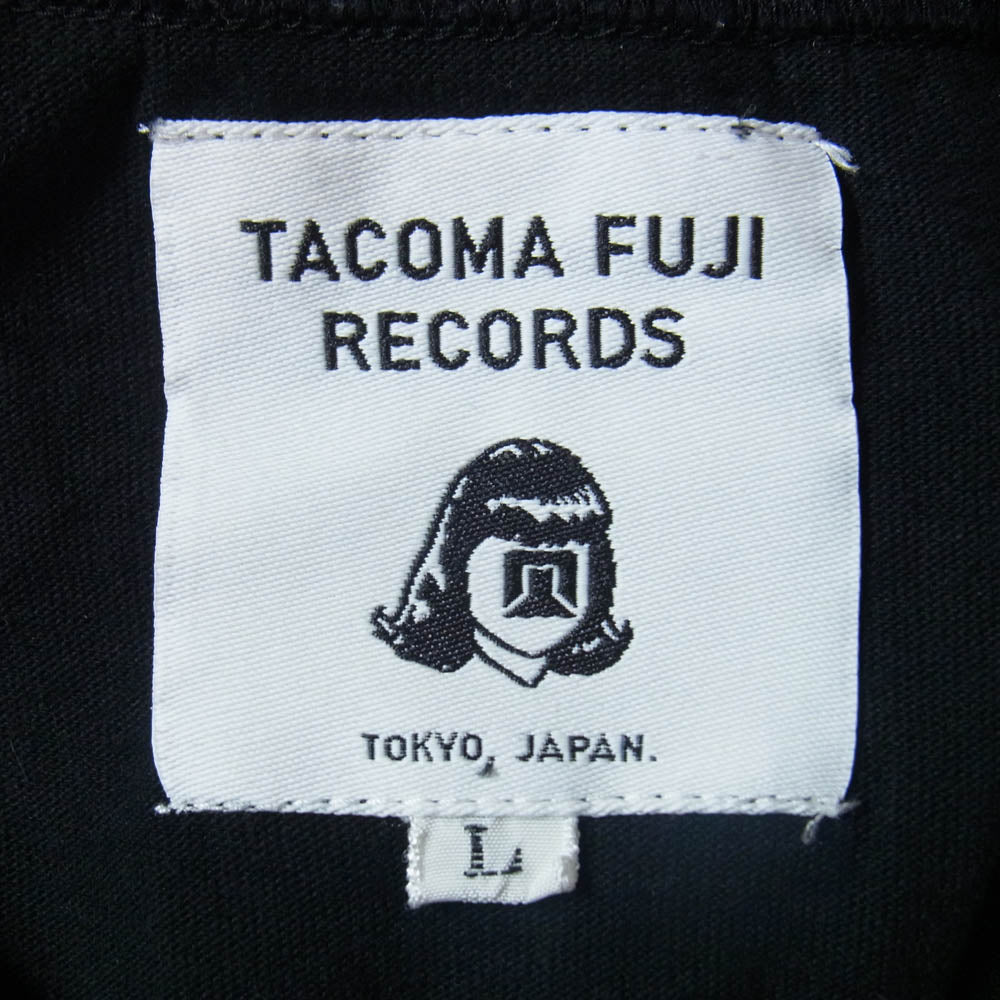 タコマフジレコード ロゴ プリント Tシャツ 半袖 カットソー ブラック系 L【中古】